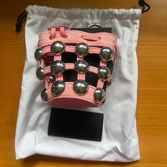 ALEXANDER WANG MINI ROXY Bag CAGED SUEDE KEYCHAIN PINK NWT $600 # 1 - Picture 10 of 16